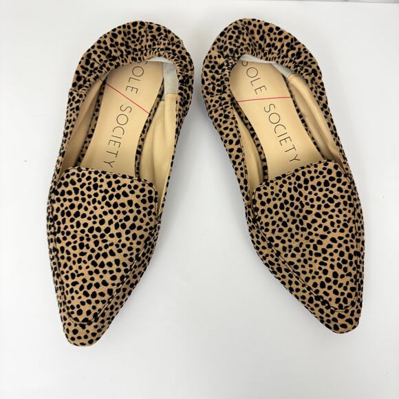 Sole Society Womens Breck Flat Loafer Shoe Size 7.5 Cheetah Print Brown - Picture 2 of 8